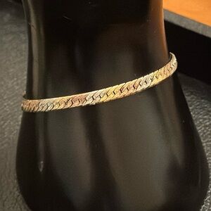 Sterling Silver Vermeil Tri-Coloured Gold Woven Bracelet